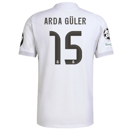 Arda Guler 15 Real Madrid Home 25/26 White Fan Jersey - Elite Zone Sports