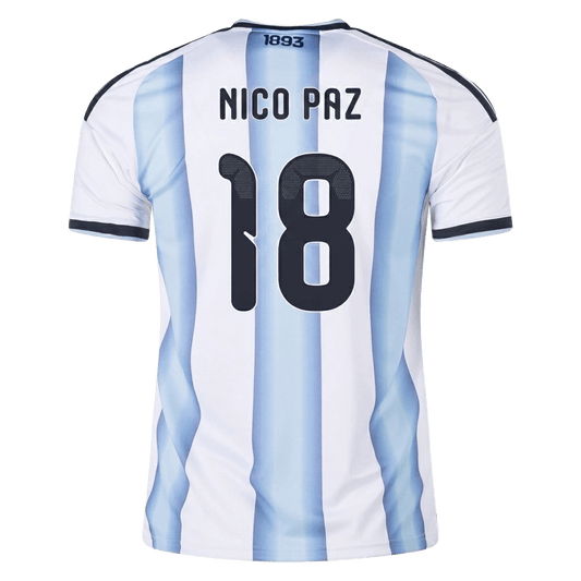 Argentina 2026 Home Jersey Nico Paz 18 - Elite Zone Sports
