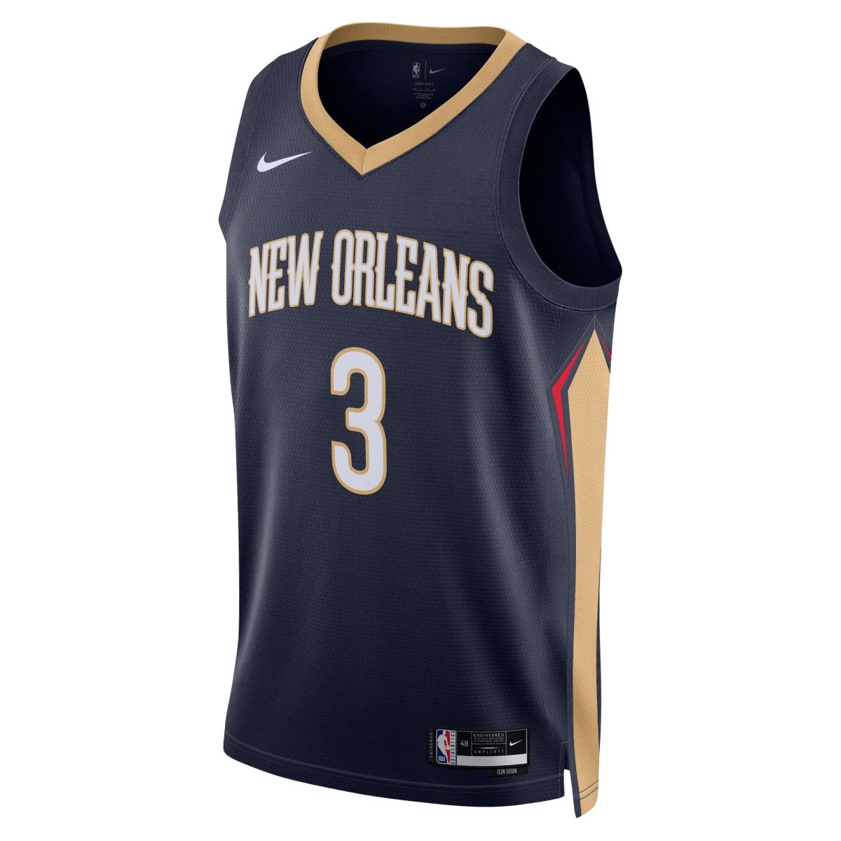 CJ McCollum 3 New Orleans Pelicans Navy Icon Jersey - Elite Zone Sports