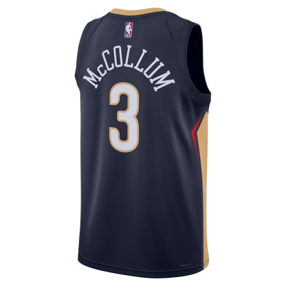 CJ McCollum 3 New Orleans Pelicans Navy Icon Jersey - Elite Zone Sports