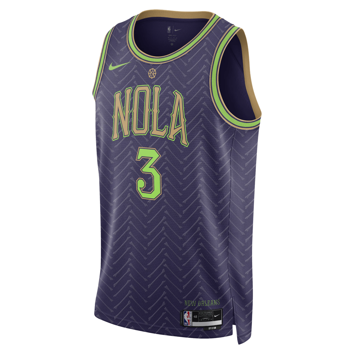 CJ McCollum 3 New Orleans Pelicans Purple City Edition Jersey - Elite Zone Sports