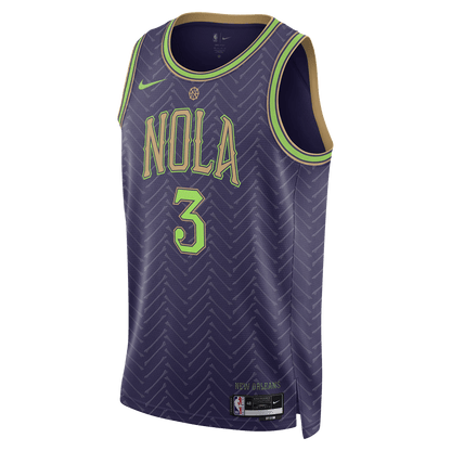 CJ McCollum 3 New Orleans Pelicans Purple City Edition Jersey - Elite Zone Sports