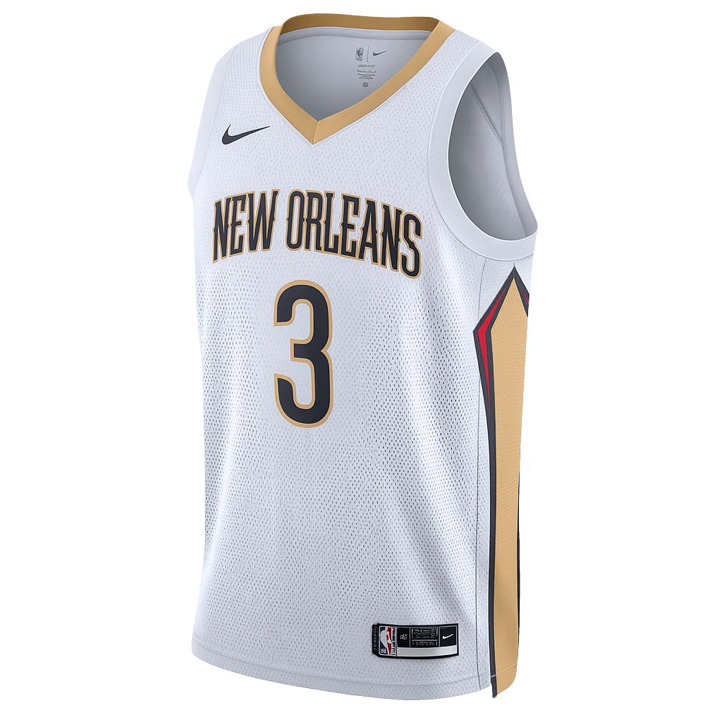 CJ McCollum 3 New Orleans Pelicans White Association Jersey - Elite Zone Sports