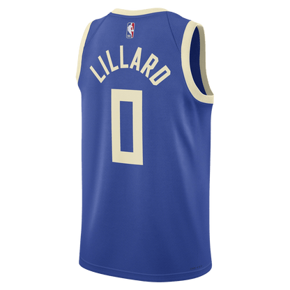 Damian Lillard 0 Milwaukee Bucks Royal City Edition Jersey - Elite Zone Sports