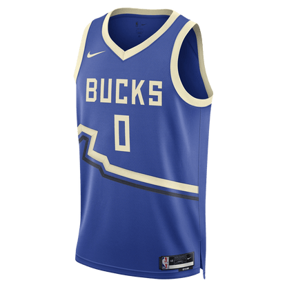 Damian Lillard 0 Milwaukee Bucks Royal City Edition Jersey - Elite Zone Sports