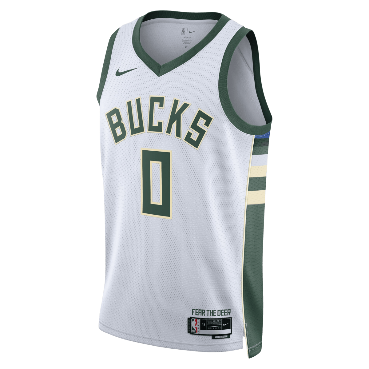 Damian Lillard 0 Milwaukee Bucks White Association Jersey - Elite Zone Sports