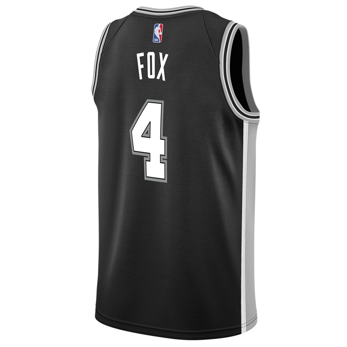 De'Aaron Fox 4 San Antonio Spurs Black Icon Jersey - Elite Zone Sports