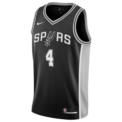 De'Aaron Fox 4 San Antonio Spurs Black Icon Jersey - Elite Zone Sports