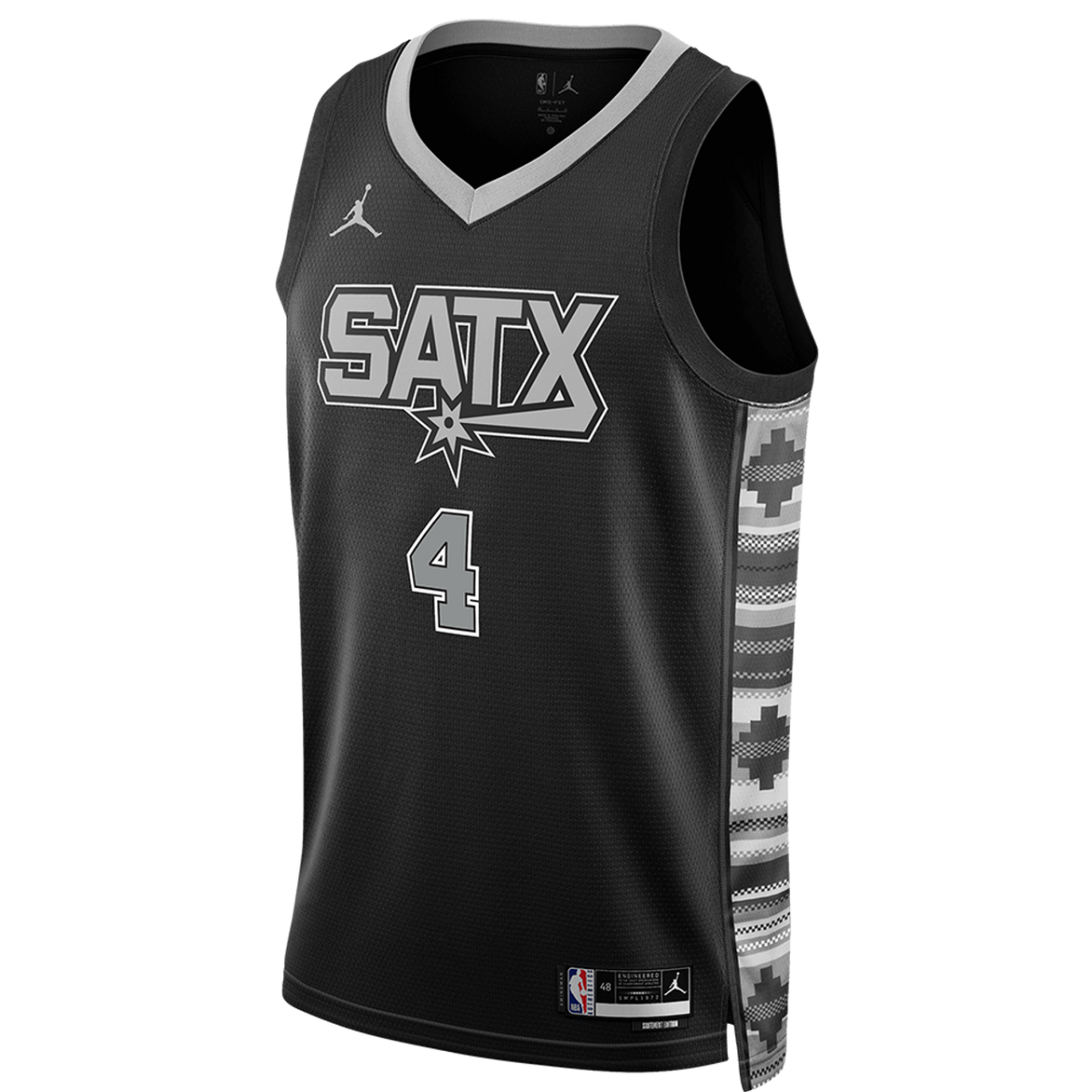 De'Aaron Fox 4 San Antonio Spurs Black Statement Jersey - Elite Zone Sports