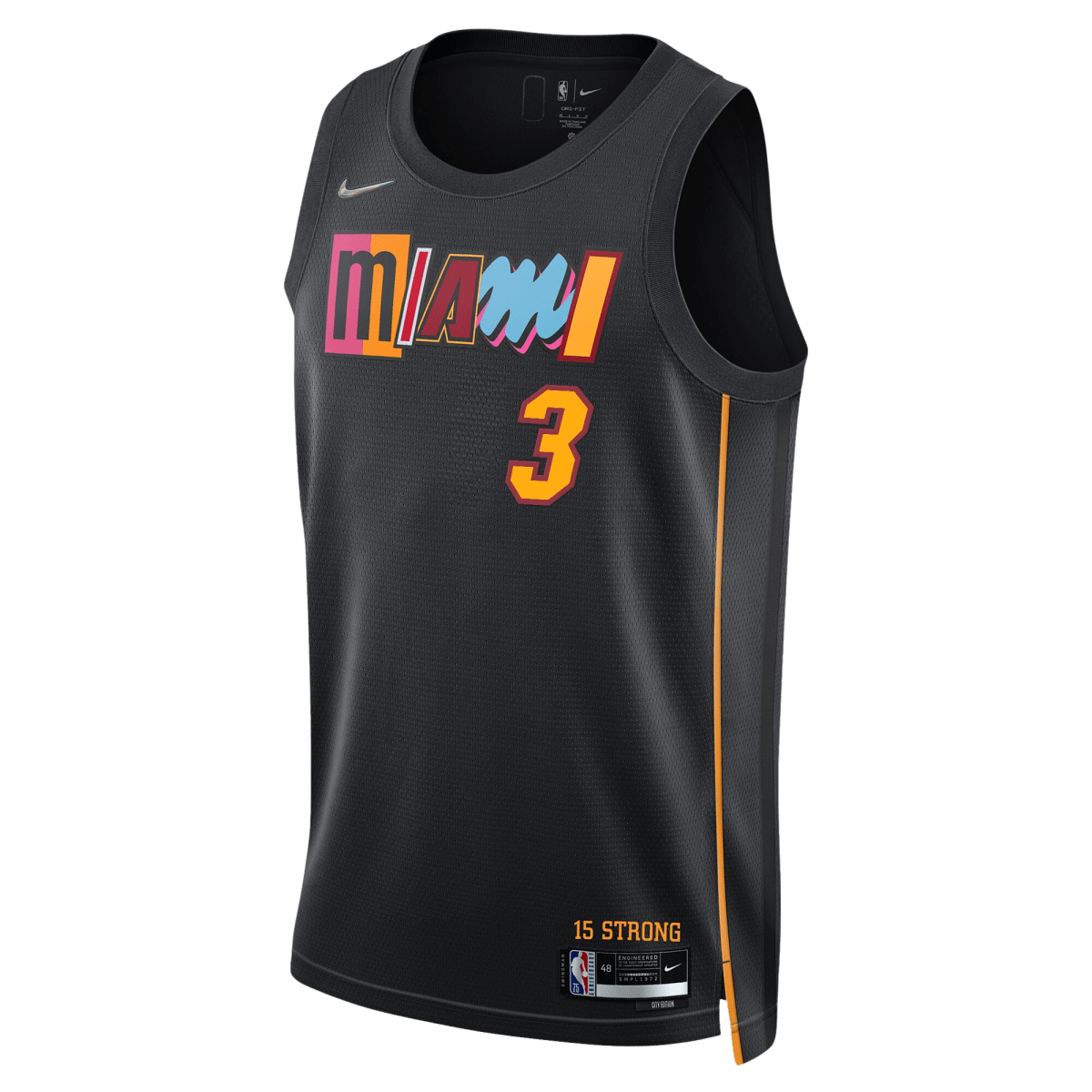 Dwyane Wade 3 Miami Heat Black Mashup Jersey - Elite Zone Sports