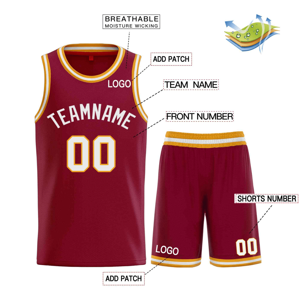 Elite Block Scarlet Peak Basketball Kit - Elite Zone Sports