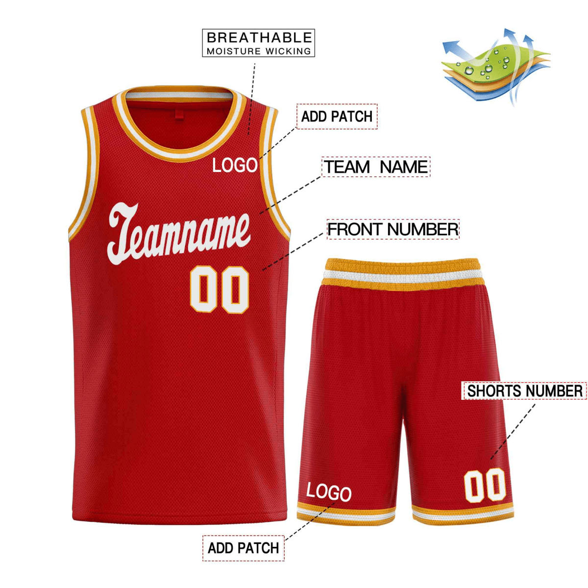 Elite Dunk Scarlet Flash Basketball Kit - Elite Zone Sports