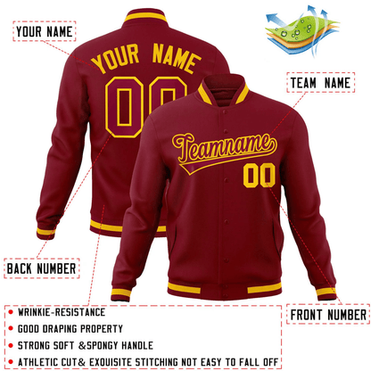 Elite Letterman Crimson Glory Full - Snap Jacket - Elite Zone Sports