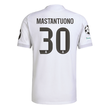 Franco Mastantuono 30 Real Madrid Home 25/26 White Fan Jersey - Elite Zone Sports