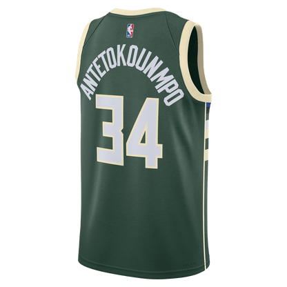 Giannis Antetokounmpo 34 Milwaukee Bucks Hunter Green Icon Jersey - Elite Zone Sports