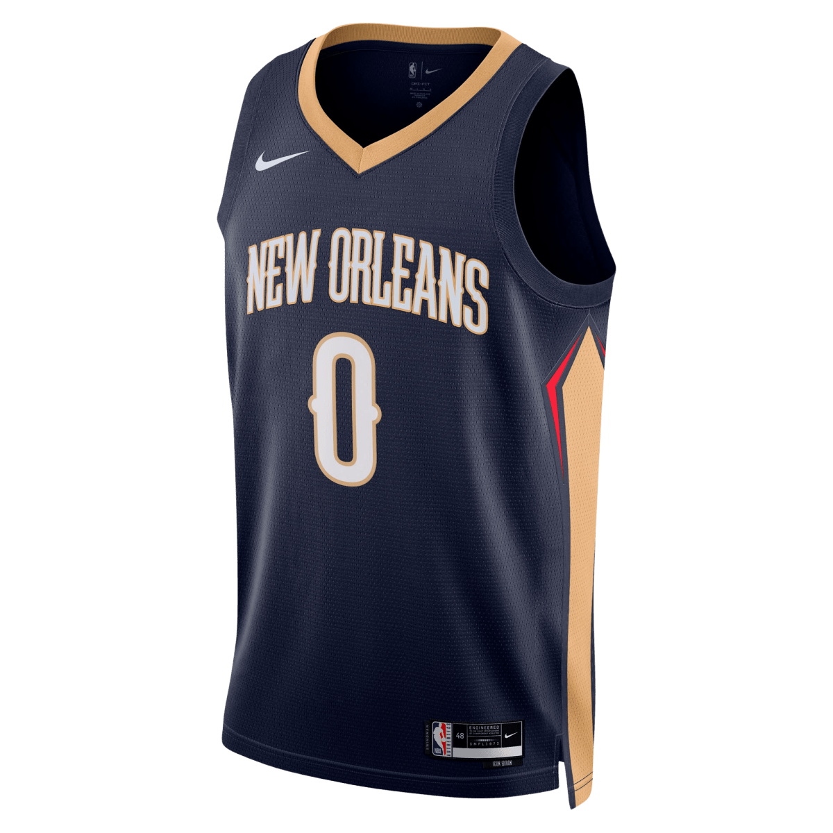 Jeremiah Fears 0 New Orleans Pelicans Navy Icon Jersey - Elite Zone Sports