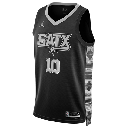Jeremy Sochan 10 San Antonio Spurs Black Statement Jersey - Elite Zone Sports