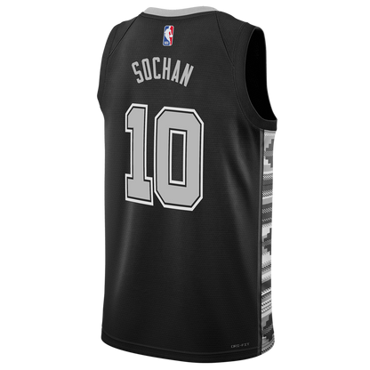 Jeremy Sochan 10 San Antonio Spurs Black Statement Jersey - Elite Zone Sports