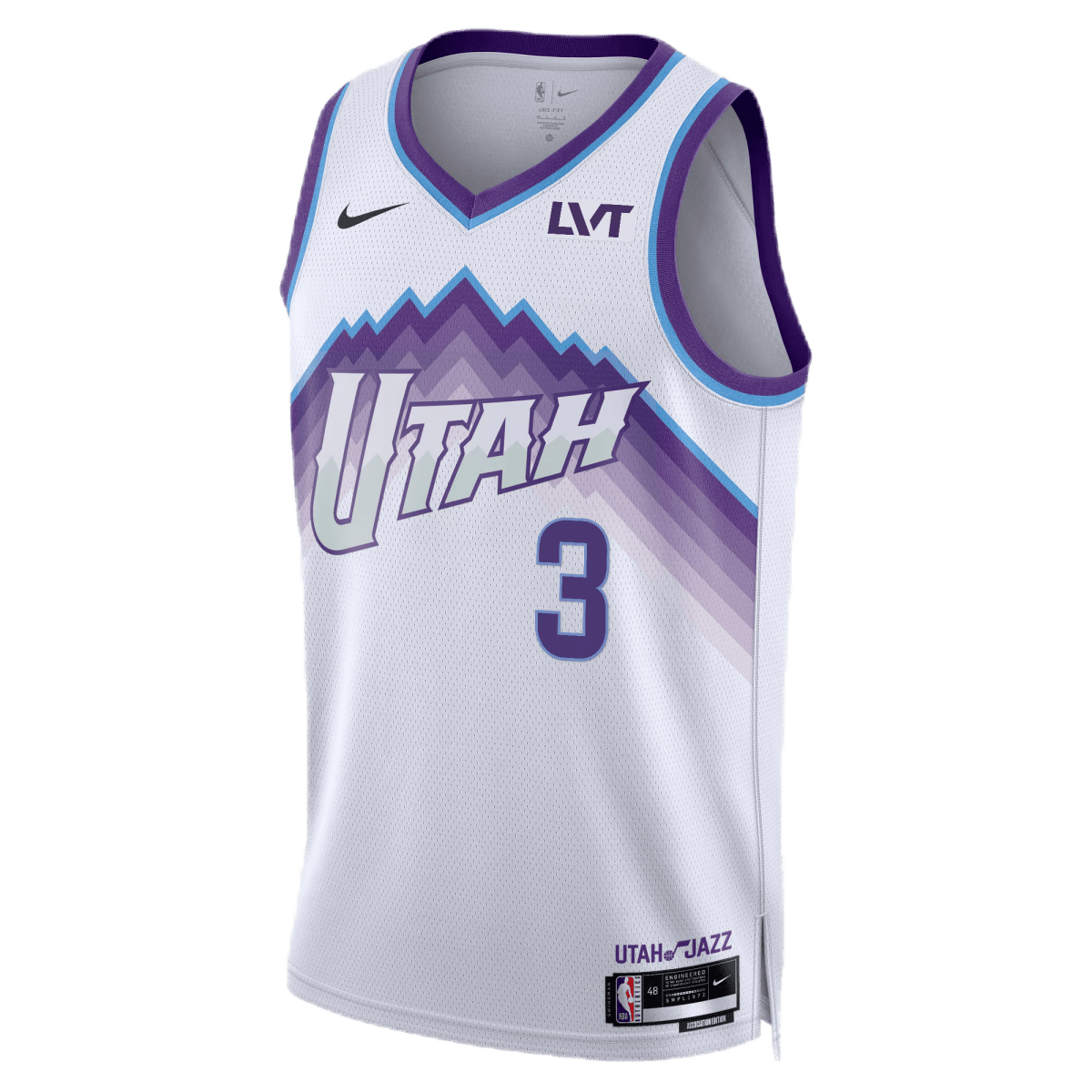 Keyonte George 3 Utah Jazz White Association Jersey - Elite Zone Sports