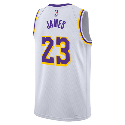 LeBron James 23 Los Angeles Lakers White Association Jersey - Elite Zone Sports