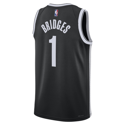 Mikal Bridges 1 Brooklyn Nets Black Icon Jersey - Elite Zone Sports