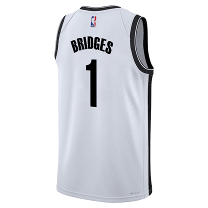 Mikal Bridges 1 Brooklyn Nets White Association Jersey - Elite Zone Sports