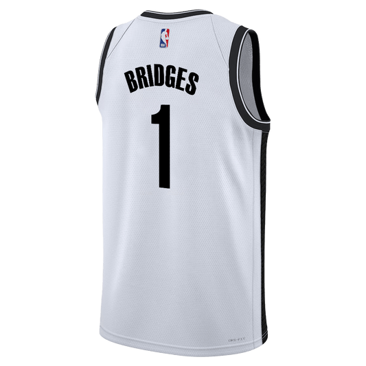 Mikal Bridges 1 Brooklyn Nets White Association Jersey - Elite Zone Sports