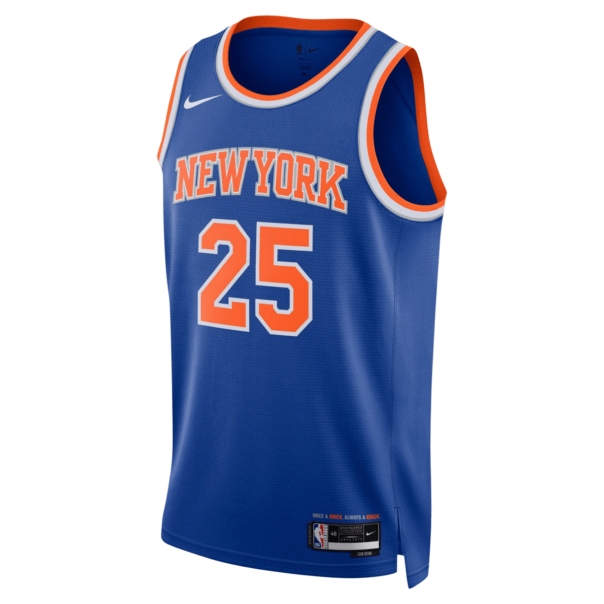 Mikal Bridges 25 New York Knicks Blue Icon Jersey - Elite Zone Sports
