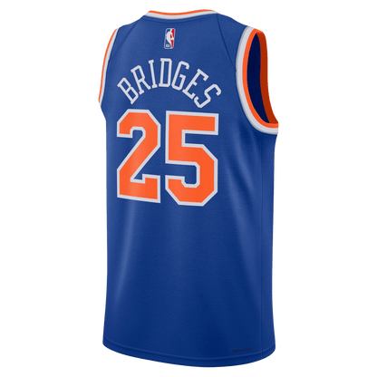 Mikal Bridges 25 New York Knicks Blue Icon Jersey - Elite Zone Sports