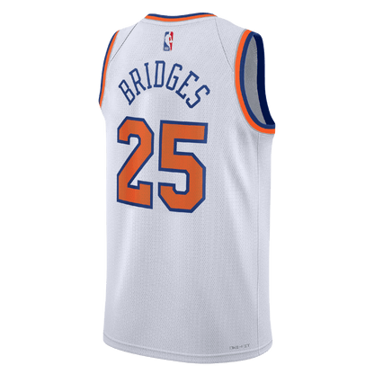 Mikal Bridges 25 New York Knicks White Association Jersey - Elite Zone Sports