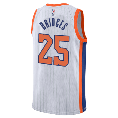 Mikal Bridges 25 New York Knicks White City Edition Jersey - Elite Zone Sports