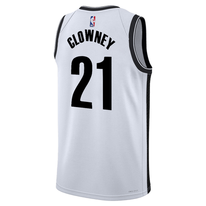 Noah Clowney 21 Brooklyn Nets White Association Jersey - Elite Zone Sports
