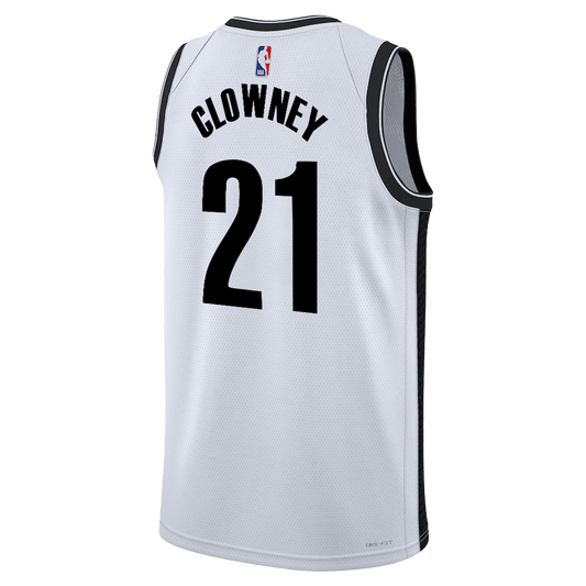 Noah Clowney 21 Brooklyn Nets White Association Jersey - Elite Zone Sports