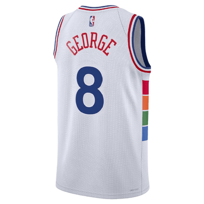 Paul George 8 Philadelphia 76ers White City Edition Jersey - Elite Zone Sports