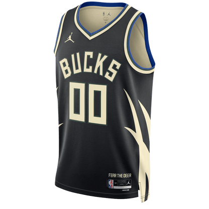 Personalized Milwaukee Bucks Black Fast Statement Jersey - Elite Zone Sports
