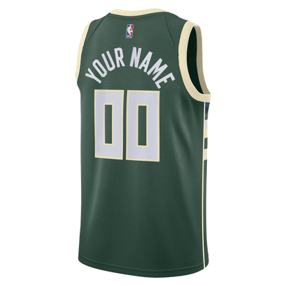 Personalized Milwaukee Bucks Hunter Green Icon Jersey - Elite Zone Sports