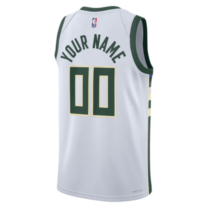 Personalized Milwaukee Bucks White Association Jersey - Elite Zone Sports