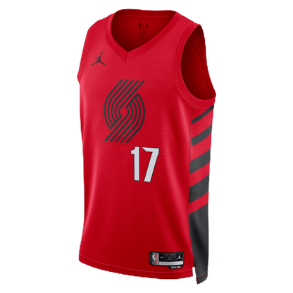 Shaedon Sharpe 17 Portland Trail Blazers Red Statement Jersey - Elite Zone Sports