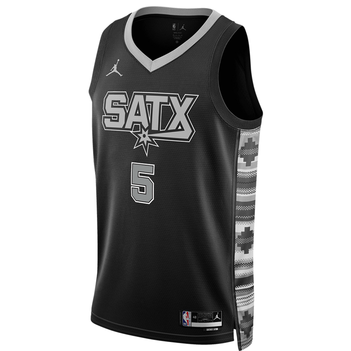 Stephon Castle 5 San Antonio Spurs Black Statement Jersey - Elite Zone Sports