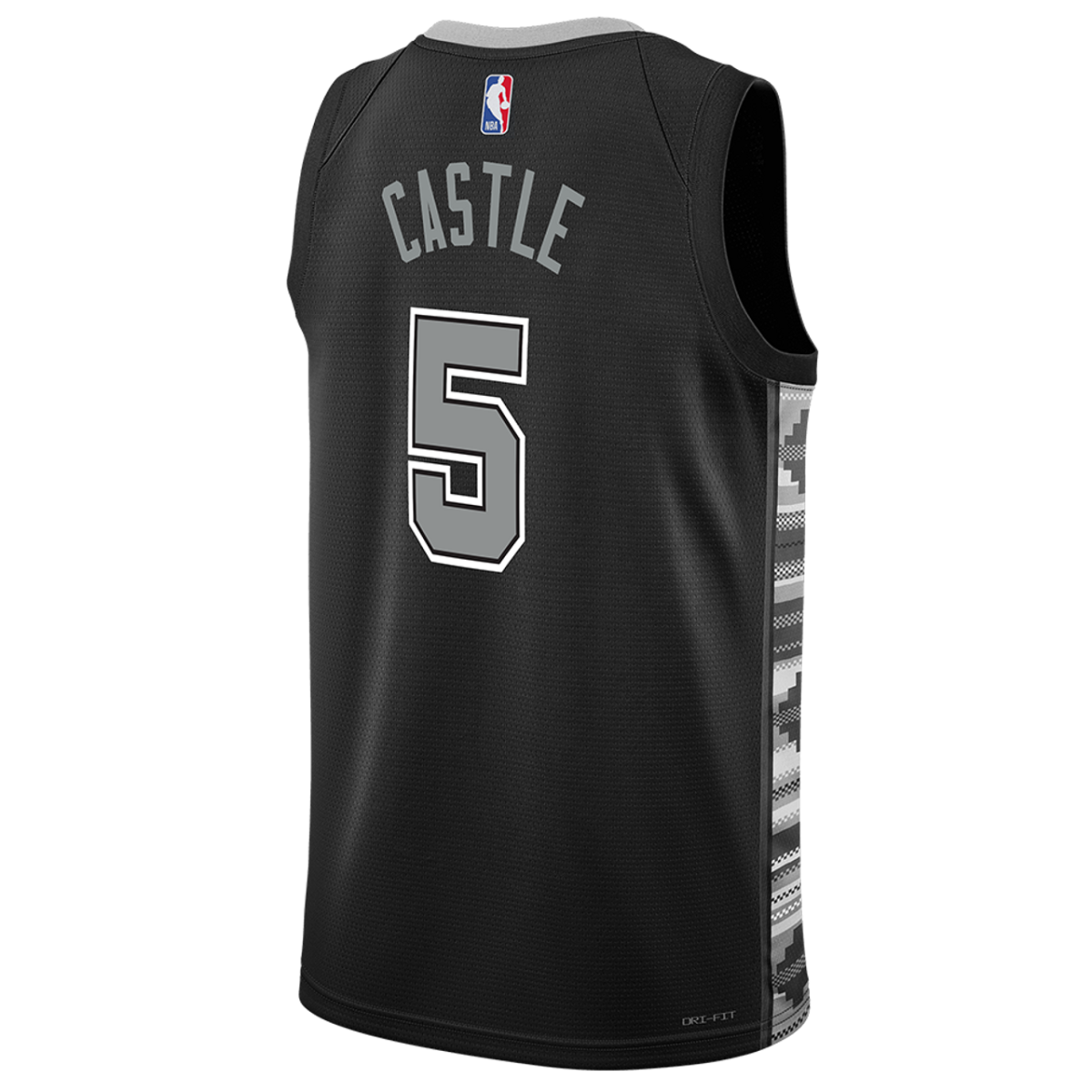 Stephon Castle 5 San Antonio Spurs Black Statement Jersey - Elite Zone Sports