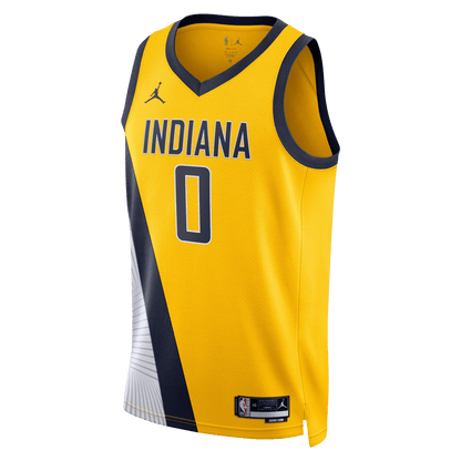 Tyrese Haliburton 0 Indiana Pacers Gold Statement Jersey - Elite Zone Sports
