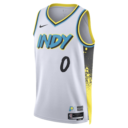 Tyrese Haliburton 0 Indiana Pacers White City Edition Jersey - Elite Zone Sports