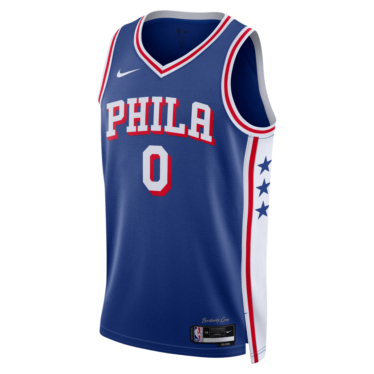 Tyrese Maxey 0 Philadelphia 76ers Blue Icon Jersey - Elite Zone Sports