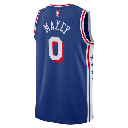 Tyrese Maxey 0 Philadelphia 76ers Blue Icon Jersey - Elite Zone Sports