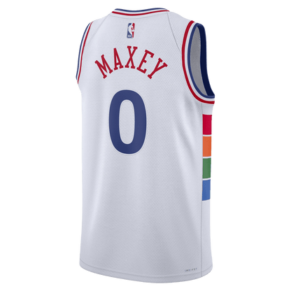 Tyrese Maxey 0 Philadelphia 76ers White City Edition Jersey - Elite Zone Sports