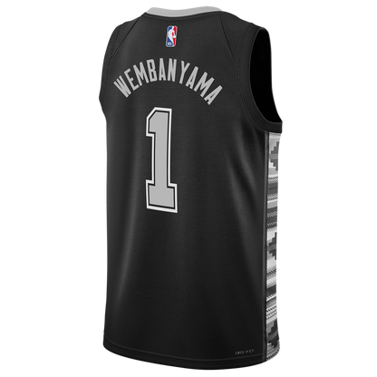 Victor Wembanyama 1 San Antonio Spurs Black Statement Jersey - Elite Zone Sports